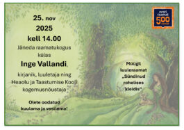 25. novembril 2025. a kell 14.00 on Jäneda raamatukogus külas Inge Vallandi